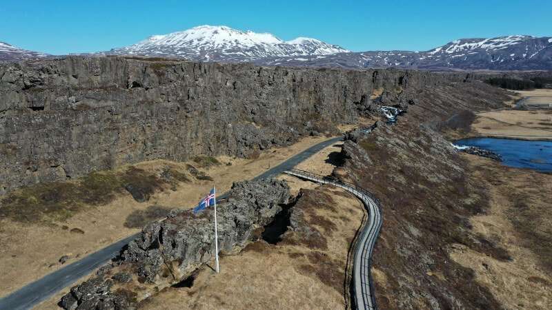 Þingvellir National Park drone footage