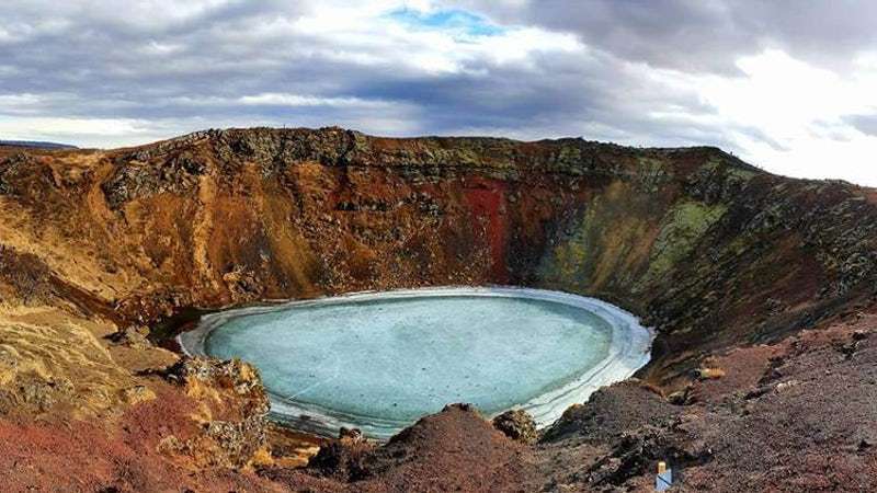 Kerið Volcanic Crater during the winter