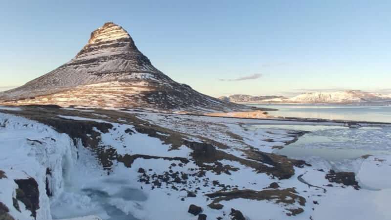 Kirkjufell - an Arrowhead Mountain at winter time