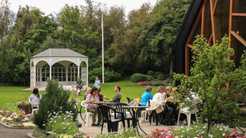 Akureyri Botanical Garden caffe during the summer