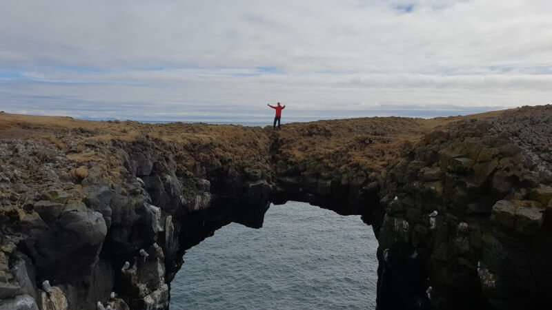 Man standing on the arch