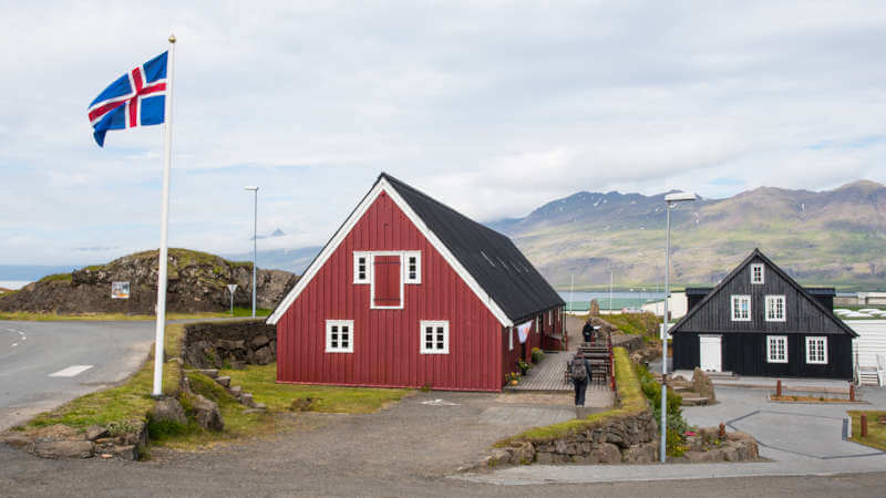 Djúpivogur red building, former trading outpost