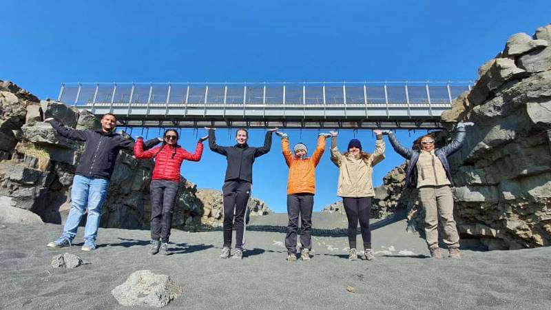 Bridge Between Continents with people having fun