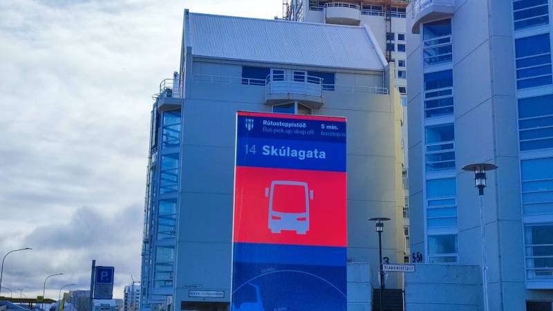 Bus Stop 14 - Skúlagata closeup