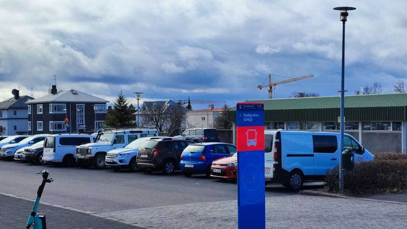 Bus Stop 8 - Hallgrimskirkja parking view