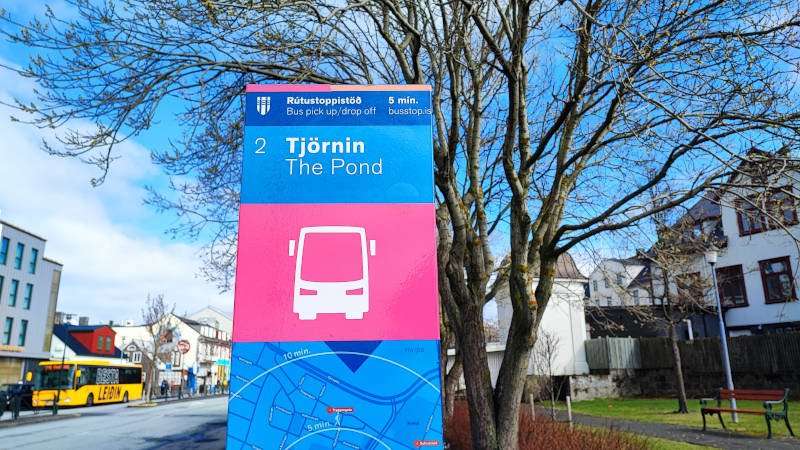 Bus Stop 2 - Tjörnin (The Pond) park/street view