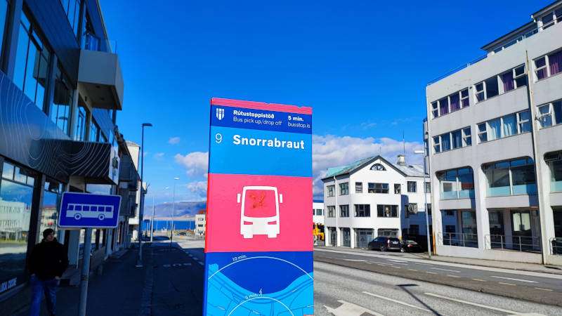 Bus Stop 9 - Snorrabraut Reykjavik ocean view