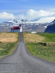 Ingjaldshólskirkja Red church located in Snæfellsnes Peninsula