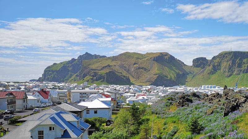 Town on the island Vestmannaeyar (Westman Islands)
