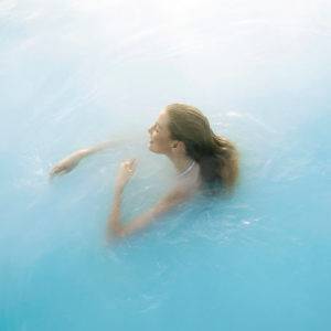 blue lagoon soaking in the water