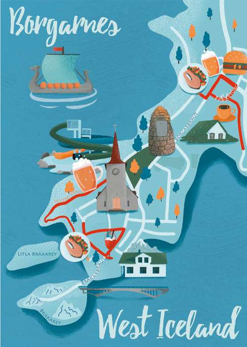 borgarnes map