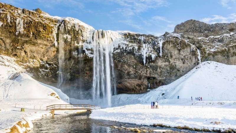 Seljalandsfoss during the wintertime in Iceland