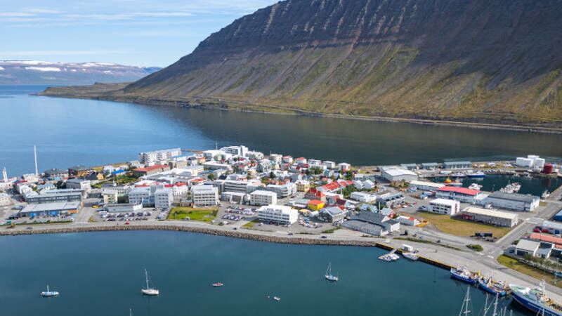 Aerial view of Isafjordur
