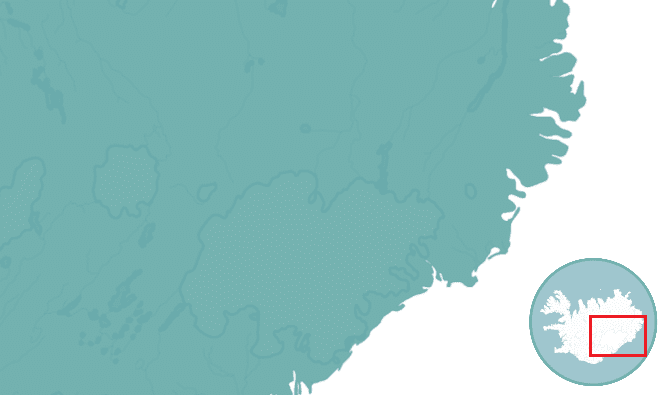 map Iceland far east