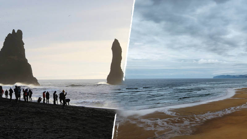 Raudisandur and Reynisfjara combined