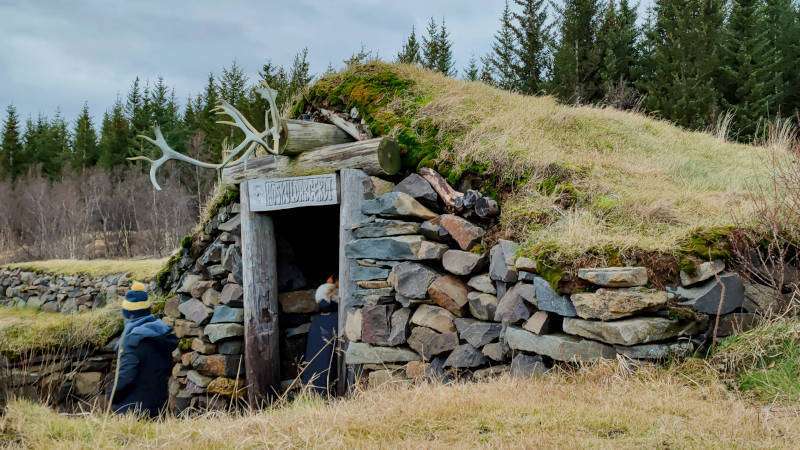 Reykholt Historic Site old viking house in the forest