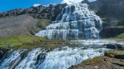 Dynjandi Waterfall on a sunny day